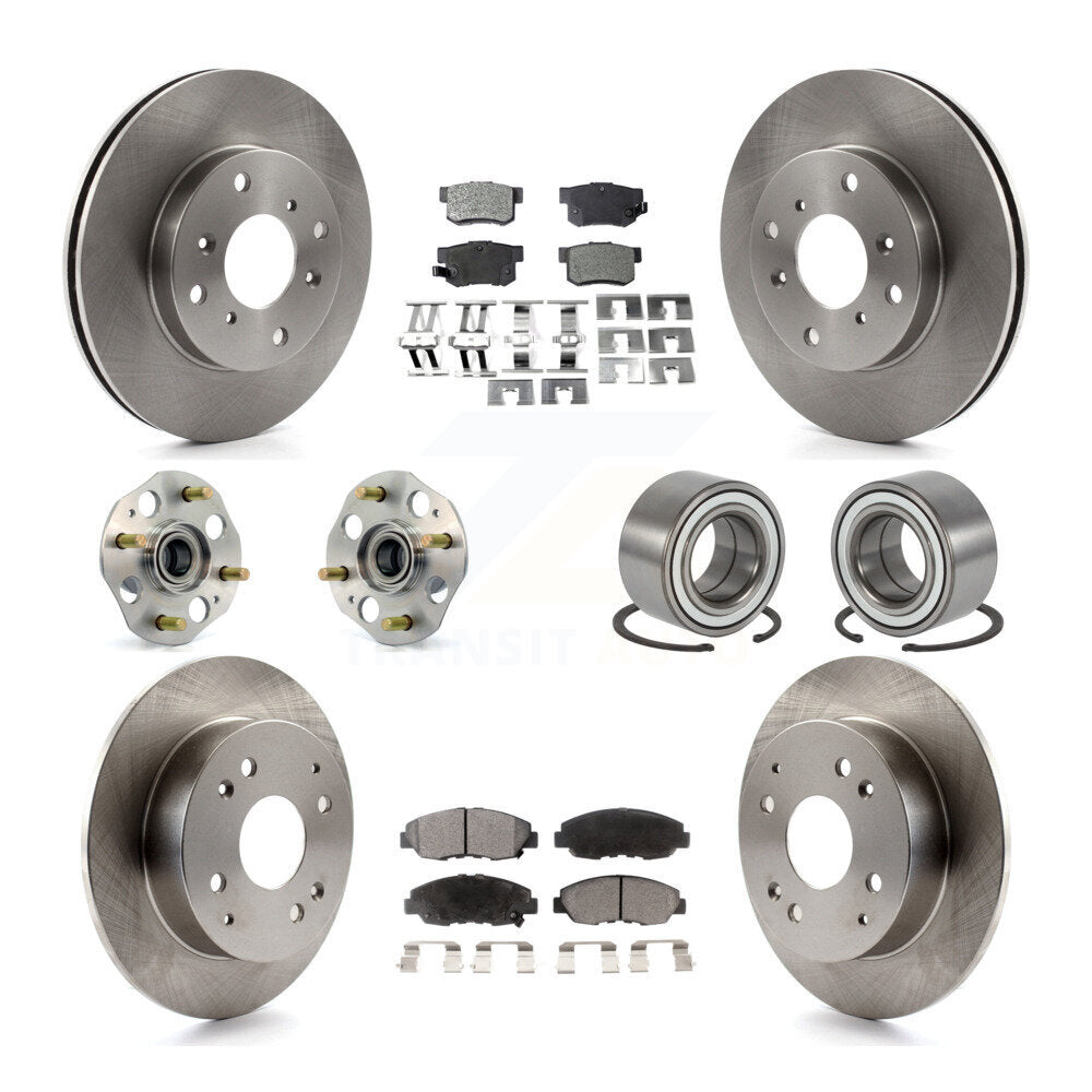Kit de rotors et plaquettes de frein à disque, roulements de moyeu avant et arrière (10 pièces) pour Honda Accord
