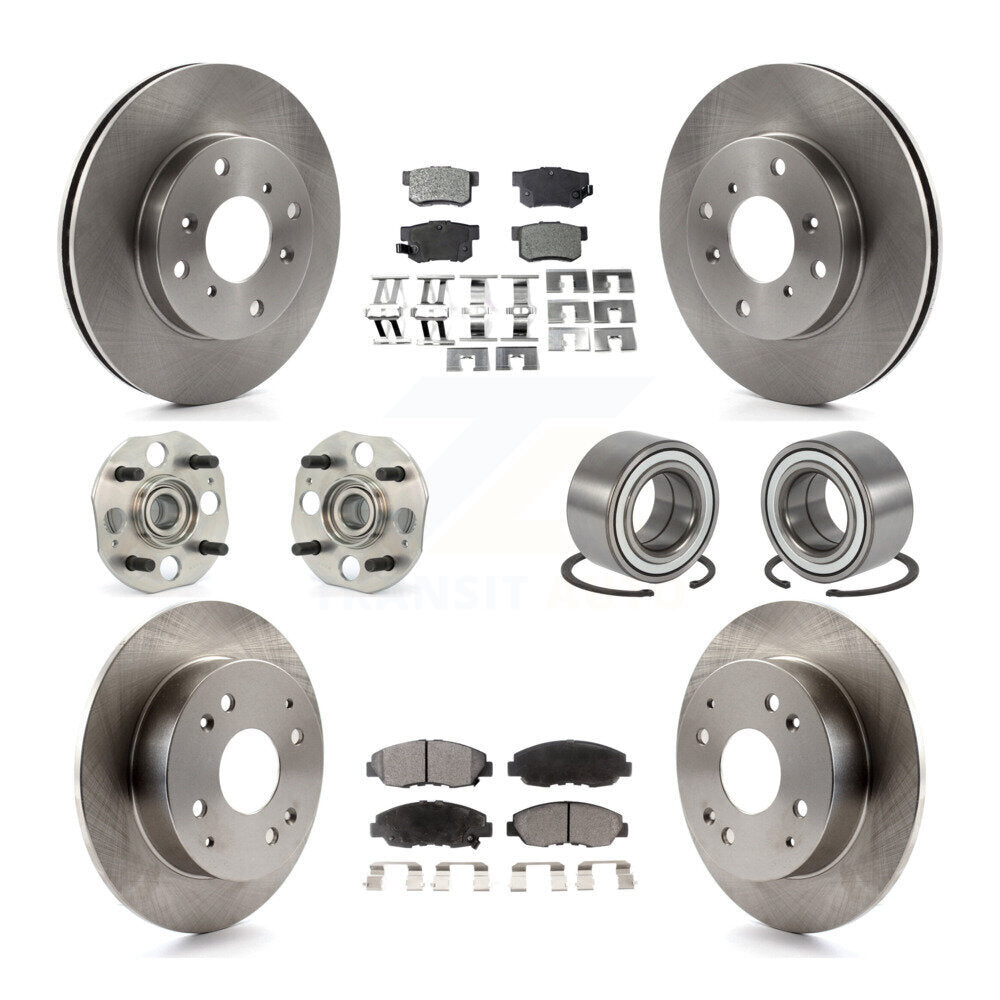 Kit de rotors et plaquettes de frein à disque, roulements de moyeu avant et arrière (10 pièces) pour Honda Accord