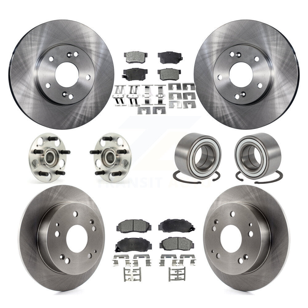Kit de rotors et plaquettes de frein à disque, roulements de moyeu avant et arrière (10 pièces) pour Honda Accord