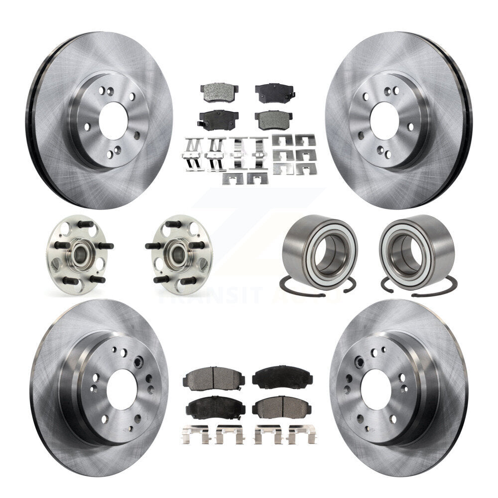 Kit de rotors et plaquettes de frein à disque, roulement de moyeu avant et arrière (10 pièces) pour Acura T 1999 – 2003