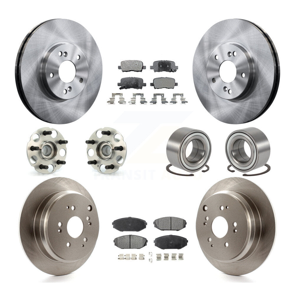 Kit de rotors et plaquettes de frein avec roulement de moyeu avant et arrière (10 pièces) pour Honda Odysse 2002-2004