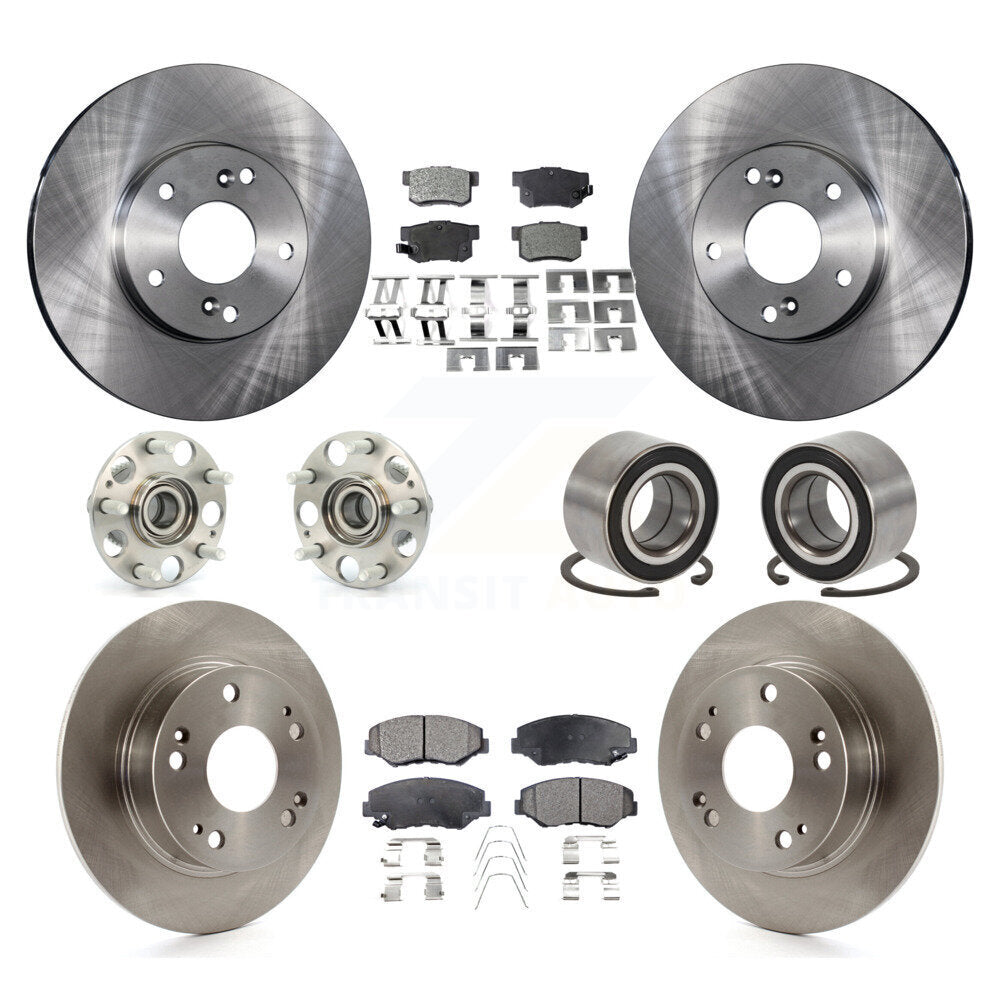 Kit de rotors et plaquettes de frein à disque, roulements de moyeu avant et arrière (10 pièces) pour Honda Accord