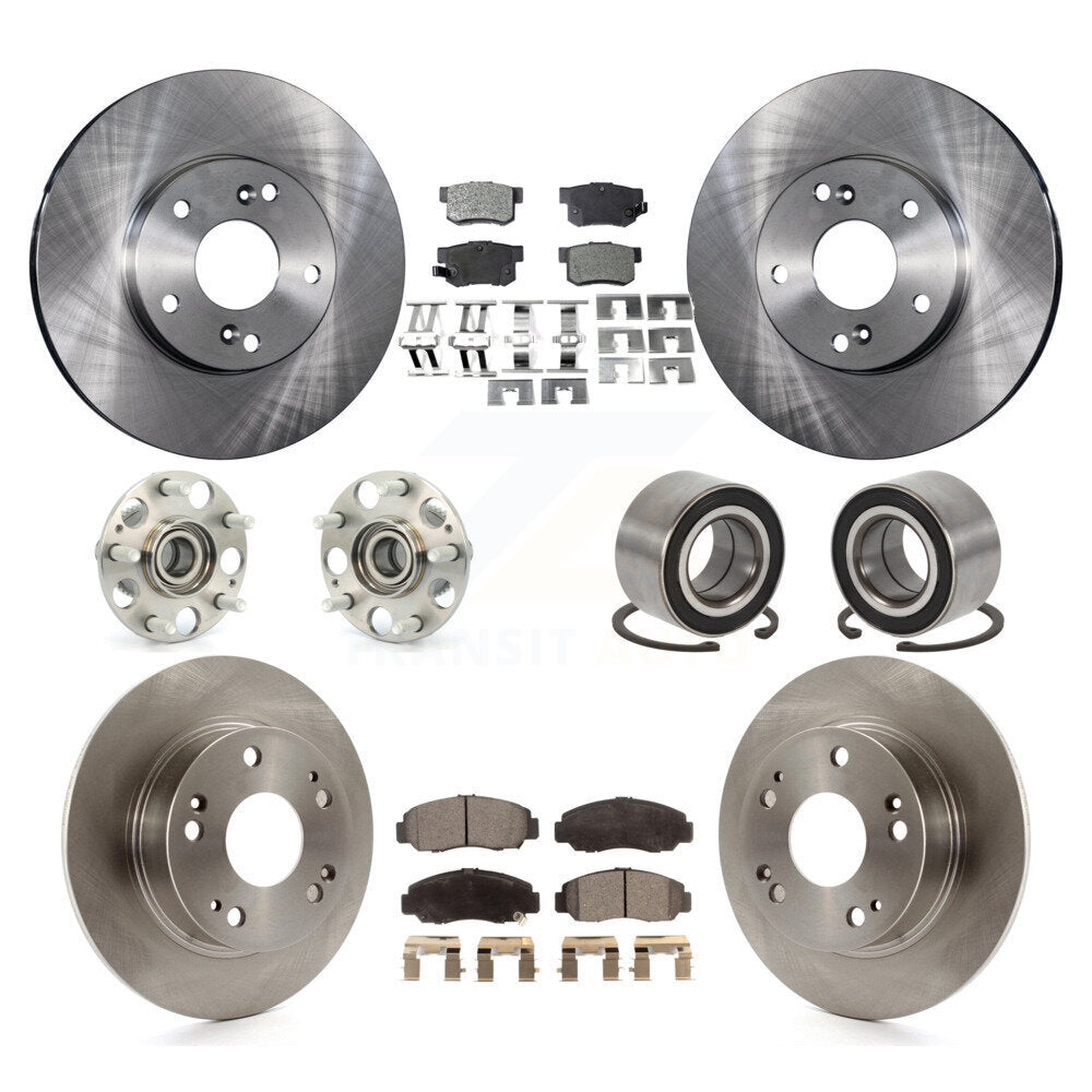 Kit de rotors et plaquettes de frein à disque, roulements de moyeu avant et arrière (10 pièces) pour Honda Accord