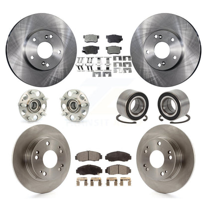 Kit de rotors et plaquettes de frein à disque, roulements de moyeu avant et arrière (10 pièces) pour Honda Accord