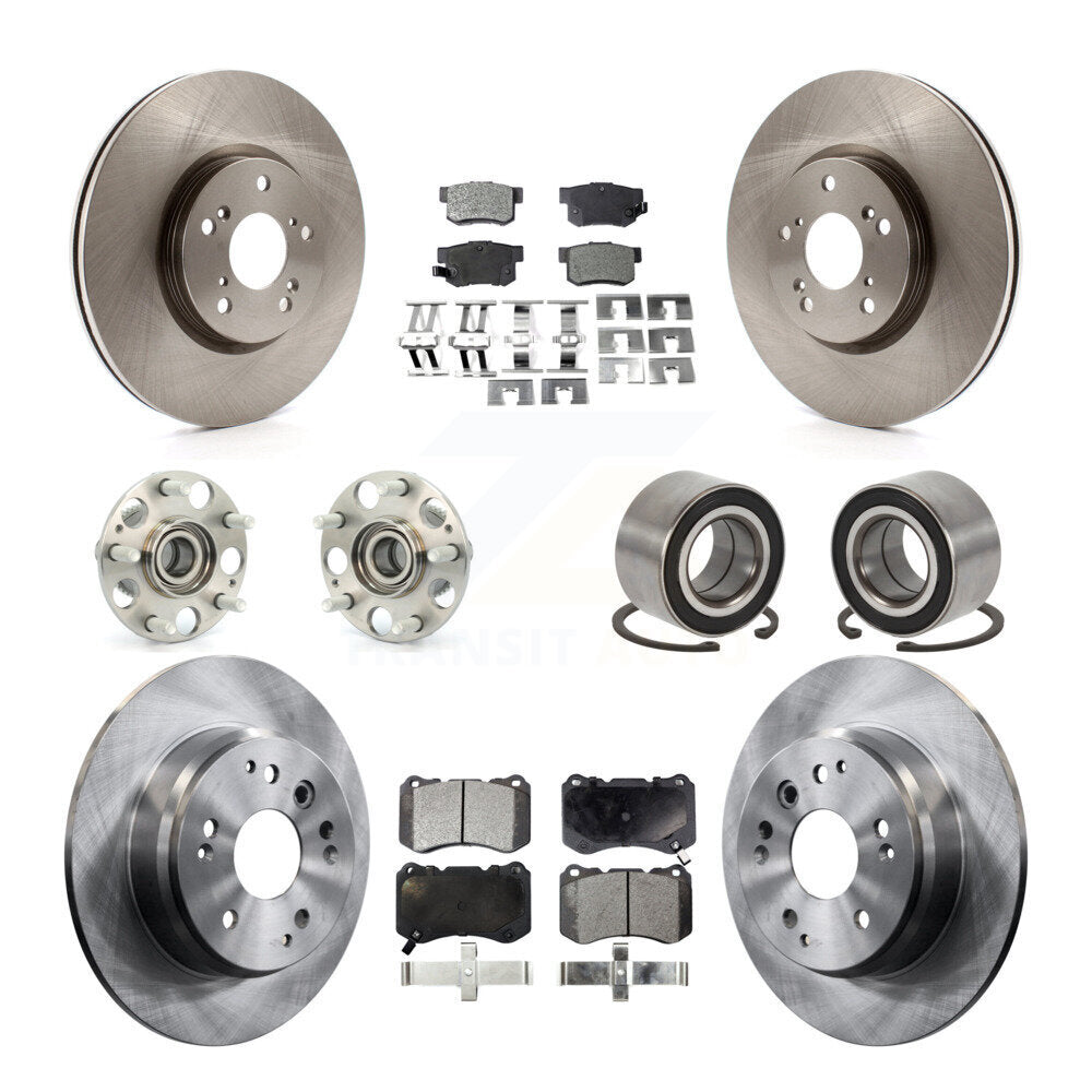 Kit de rotor de frein à disque et de plaquettes en céramique, roulement de moyeu avant et arrière (10 pièces) pour Acura T