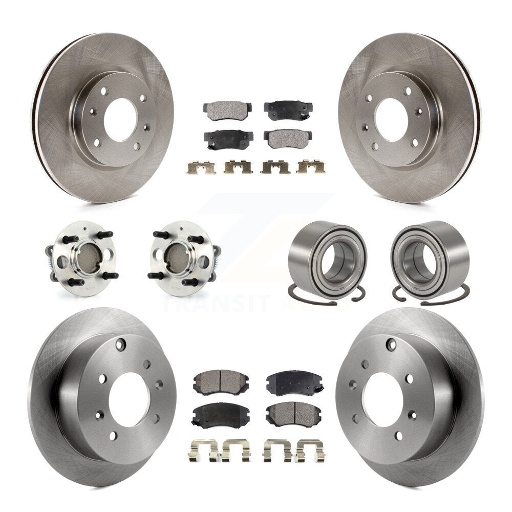 Kit de plaquettes de Rotor de frein, roulement de moyeu avant et arrière (10 pièces), pour Hyundai Sonata Kia Optim