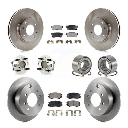 Kit de plaquettes de Rotor de frein, roulement de moyeu avant et arrière (10 pièces), pour Hyundai Sonata Kia Optim