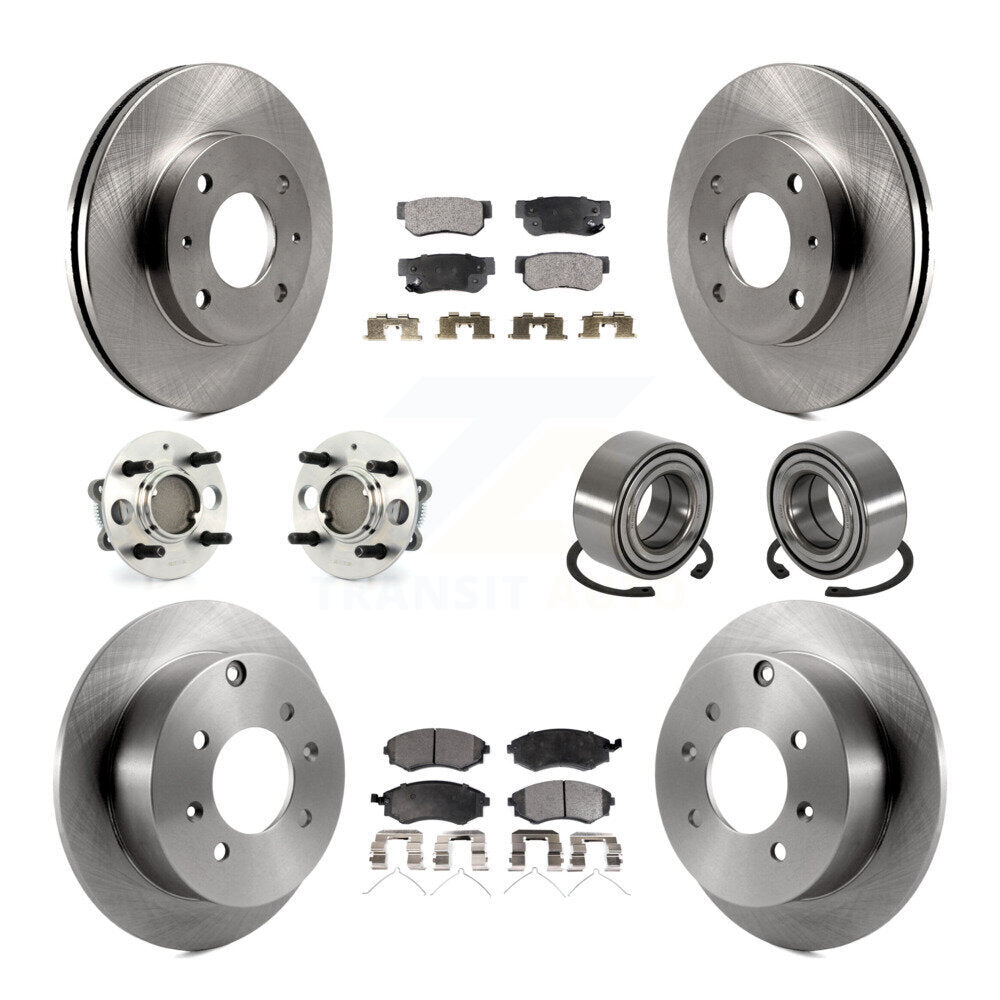 Kit de rotors et plaquettes de frein à disque, roulements de moyeu avant et arrière (10 pièces) pour Hyundai Sonat