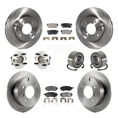 Kit de plaquettes de Rotor de frein, roulement de moyeu avant et arrière (10 pièces), pour Hyundai Sonata Kia Optim
