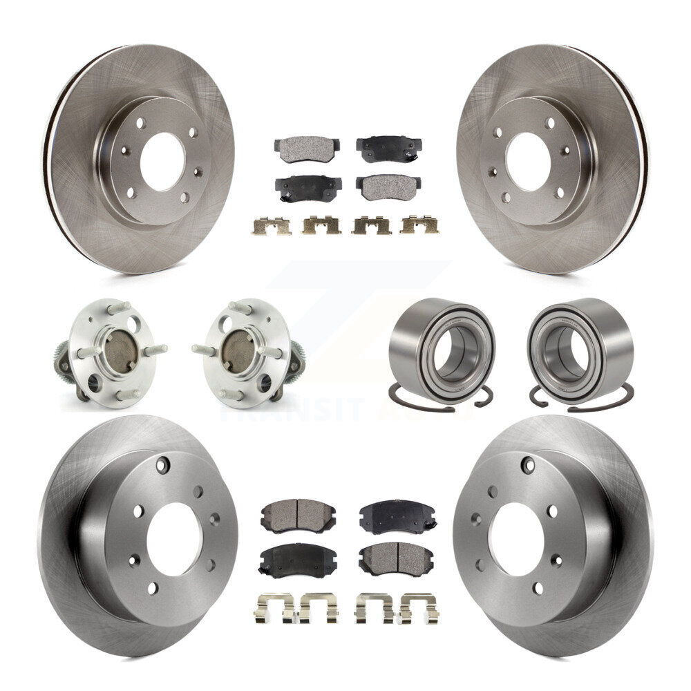 Kit de plaquettes de Rotor de frein, roulement de moyeu avant et arrière (10 pièces), pour Hyundai Sonata Kia Optim