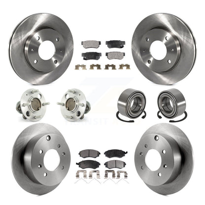 Kit de plaquettes de Rotor de frein, roulement de moyeu avant et arrière (10 pièces), pour Hyundai Sonata Kia Optim