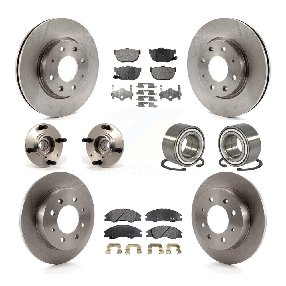Kit de plaquettes de Rotor de frein à disque, roulement de moyeu avant et arrière (10 pièces) pour Kia Spectra Spectra