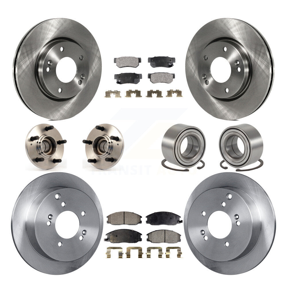 Kit de Rotor et plaquettes de frein à disque, roulement de moyeu avant et arrière (10 pièces) pour Hyundai Santa F