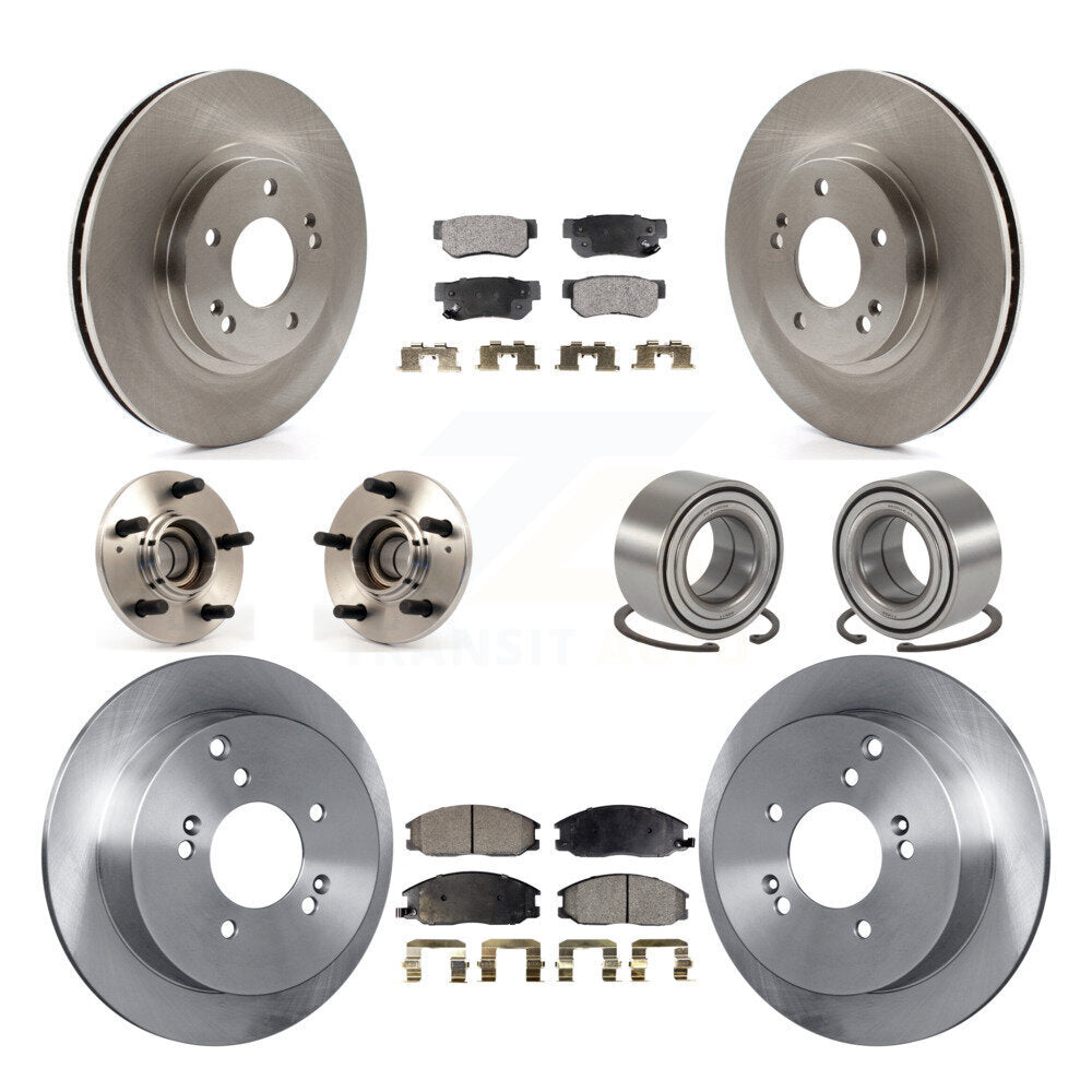 Kit de Rotor et plaquettes de frein à disque, roulement de moyeu avant et arrière (10 pièces) pour Hyundai Santa F