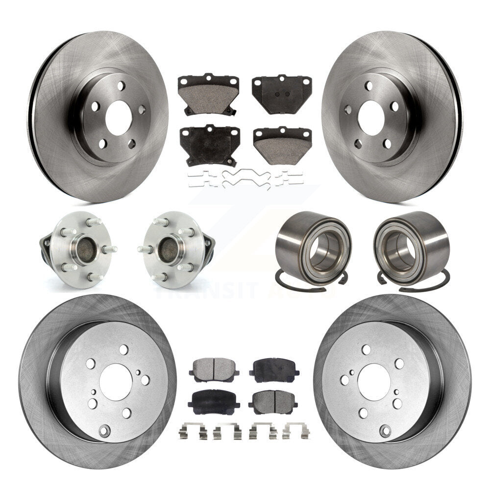 Kit de plaquettes de Rotor de frein, roulement de moyeu avant et arrière (10 pièces), pour Toyota Matrix Corolla Vib