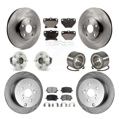 Kit de plaquettes de Rotor de frein, roulement de moyeu avant et arrière (10 pièces), pour Toyota Matrix Corolla Vib