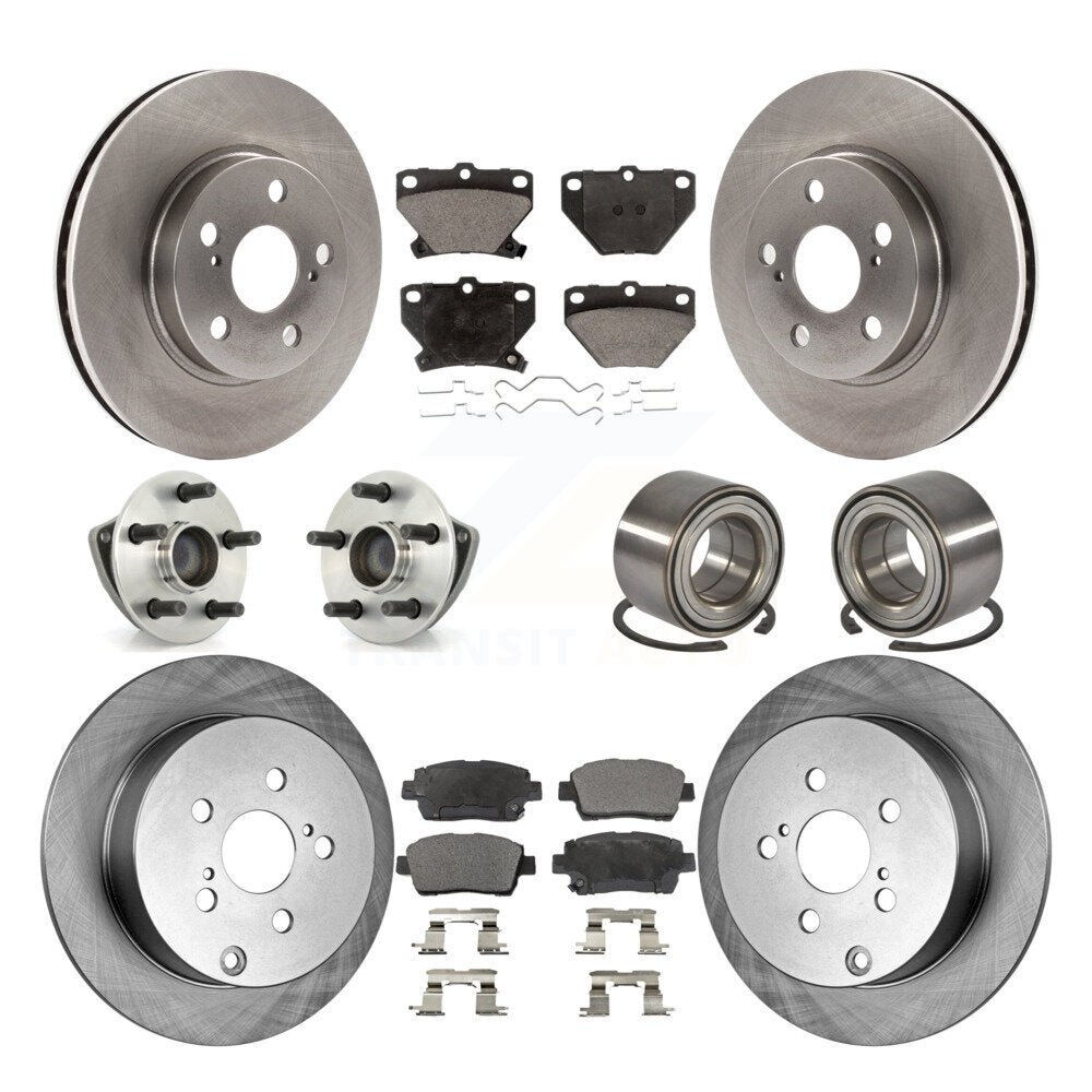Kit de rotors et plaquettes de frein à disque, roulements de moyeu avant et arrière (10 pièces) pour Toyota Celica