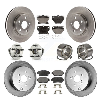 Kit de rotors et plaquettes de frein à disque, roulements de moyeu avant et arrière (10 pièces) pour Toyota Celica