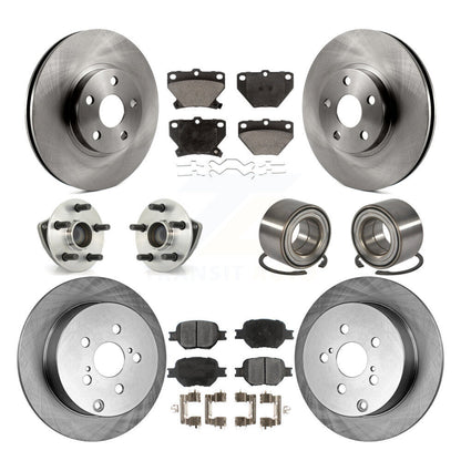 Kit de rotors et plaquettes de frein à disque, roulements de moyeu avant et arrière (10 pièces) pour Toyota Celica