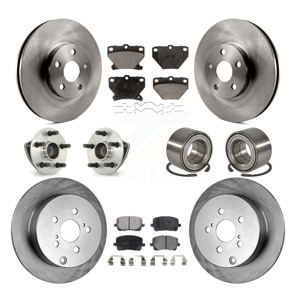Kit de plaquettes de Rotor de frein, roulement de moyeu avant et arrière (10 pièces), pour Toyota Matrix Pontiac Vib