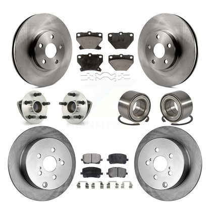 Kit de plaquettes de Rotor de frein, roulement de moyeu avant et arrière (10 pièces), pour Toyota Matrix Pontiac Vib