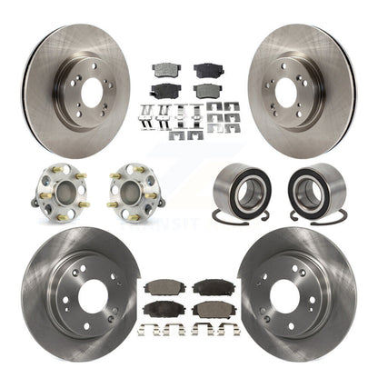 Kit de plaquettes de Rotor de frein à disque, roulement de moyeu avant et arrière (10 pièces) pour Honda Civic Acura CS