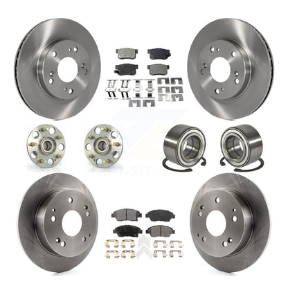 Kit de plaquettes de Rotor de frein à disque, roulement de moyeu avant et arrière (10 pièces) pour Honda Civic Si 2004
