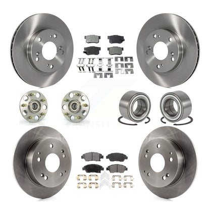 Kit de plaquettes de Rotor de frein à disque, roulement de moyeu avant et arrière (10 pièces) pour Honda Civic Acura RS