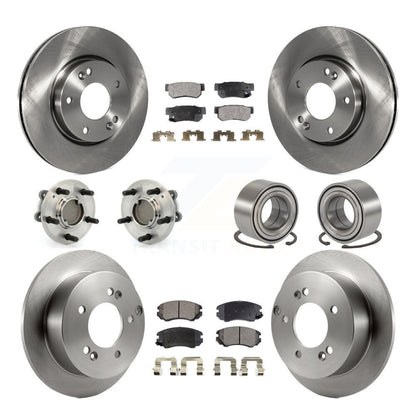 Kit de plaquettes de Rotor de frein, roulement de moyeu avant et arrière (10 pièces), pour Hyundai Sonata Kia Optim
