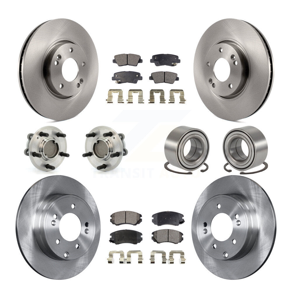 Kit de rotors et plaquettes de frein à disque, roulements de moyeu avant et arrière (10 pièces) pour Hyundai Sonat