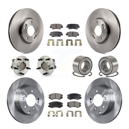 Kit de rotors et plaquettes de frein à disque, roulements de moyeu avant et arrière (10 pièces) pour Hyundai Sonat