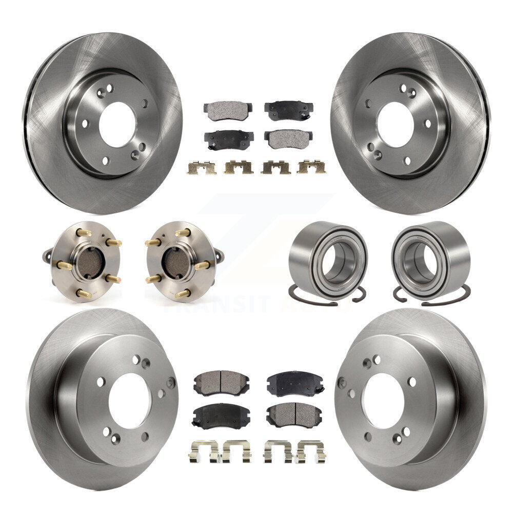 Kit de plaquettes de Rotor de frein, roulement de moyeu avant et arrière (10 pièces), pour Hyundai Sonata Kia Optim
