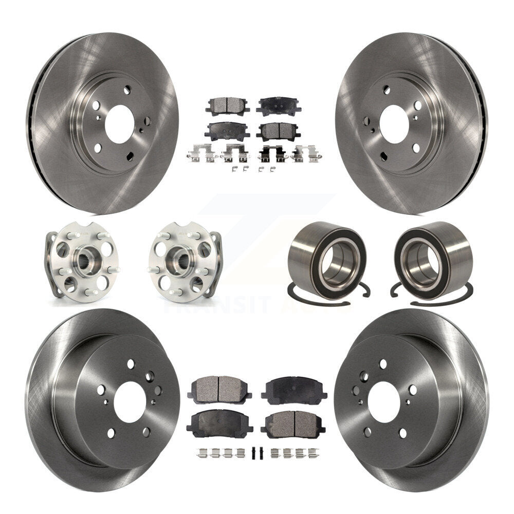Kit de Rotor et de plaquettes de frein à disque, roulement de moyeu avant et arrière (10 pièces) pour Toyota Highlande