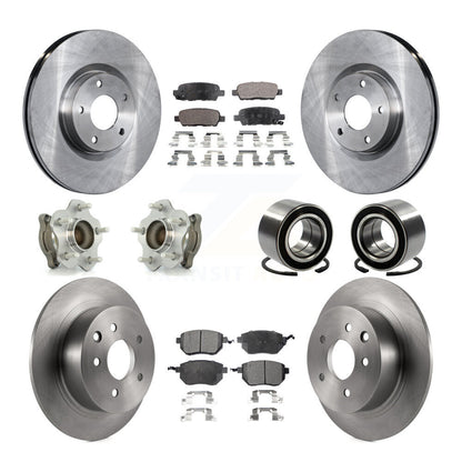 Kit de plaquettes de Rotor de frein à disque, roulement de moyeu avant et arrière (10 pièces) pour Nissan Altima Maxim