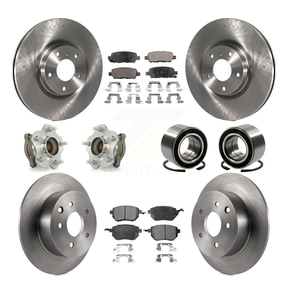 Kit de plaquettes de Rotor de frein à disque, roulement de moyeu avant et arrière (10 pièces) pour Nissan Altima Maxim