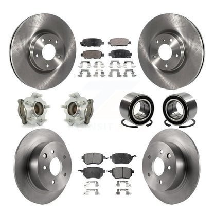 Kit de plaquettes de Rotor de frein à disque, roulement de moyeu avant et arrière (10 pièces) pour Nissan Altima Maxim