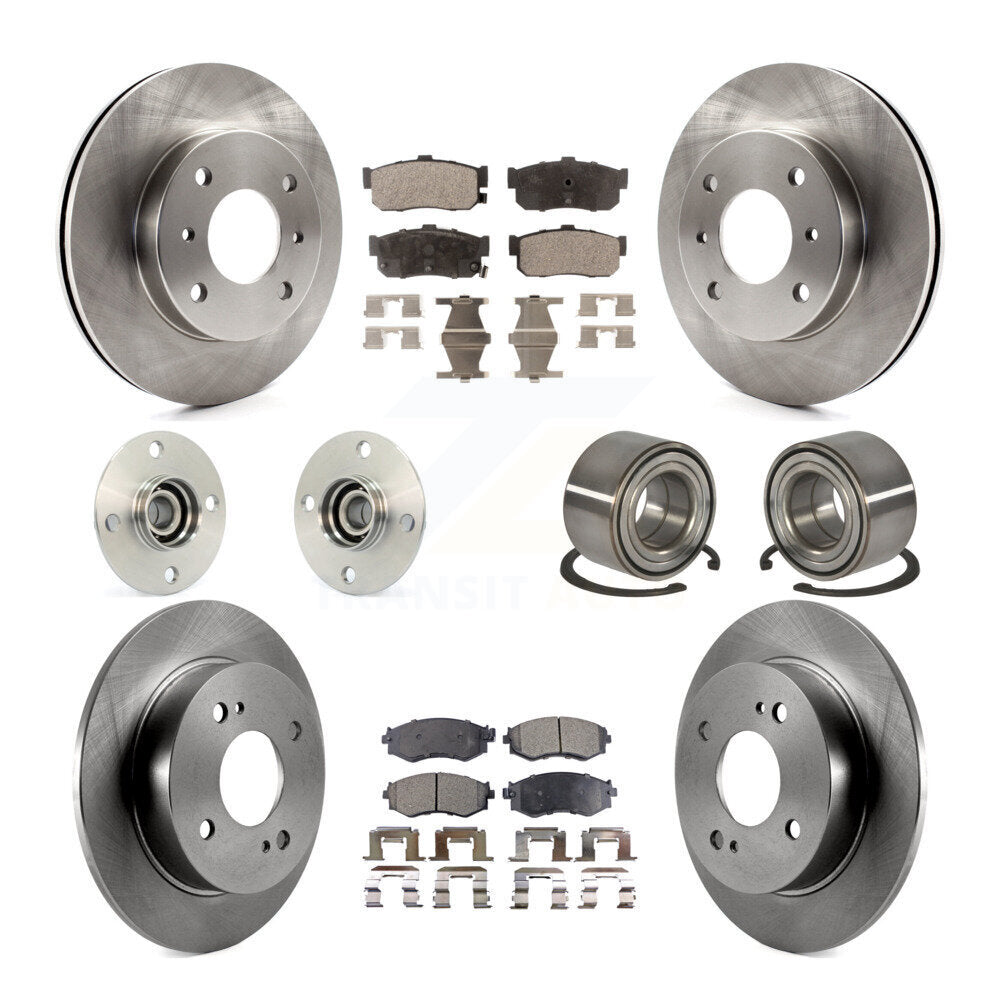 Kit de rotors et plaquettes de frein à disque, roulement de moyeu avant et arrière (10 pièces) pour Nissan Sentra 1.8