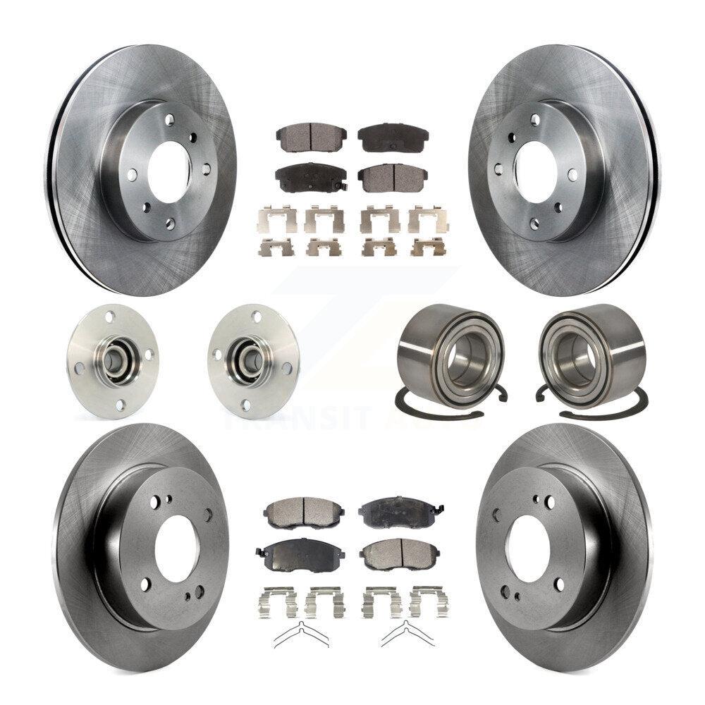Kit de rotors et plaquettes de frein avec roulement de moyeu avant et arrière (10 pièces) pour Nissan Sentra 2002 2.5