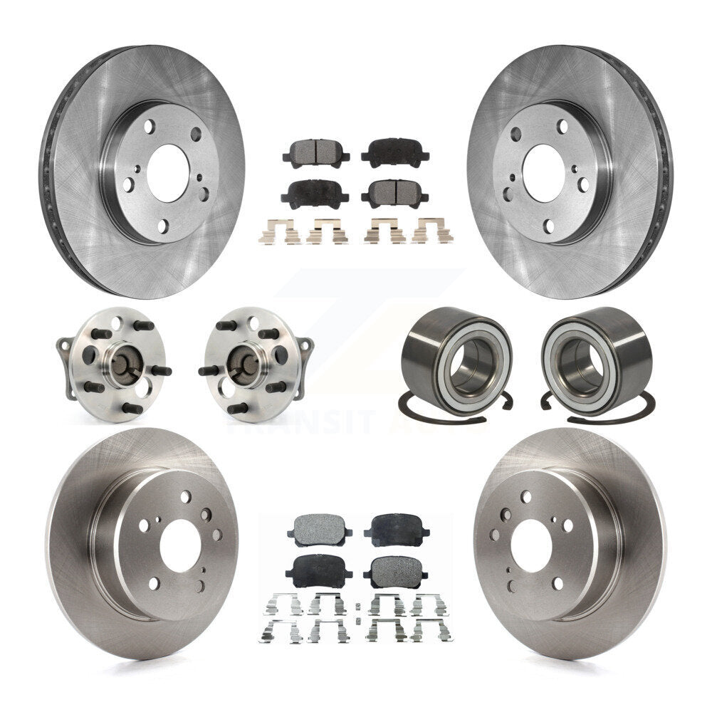 Kit de rotors et plaquettes de frein avec roulement de moyeu avant et arrière (10 pièces) pour Toyota Avalo 2000 – 2004