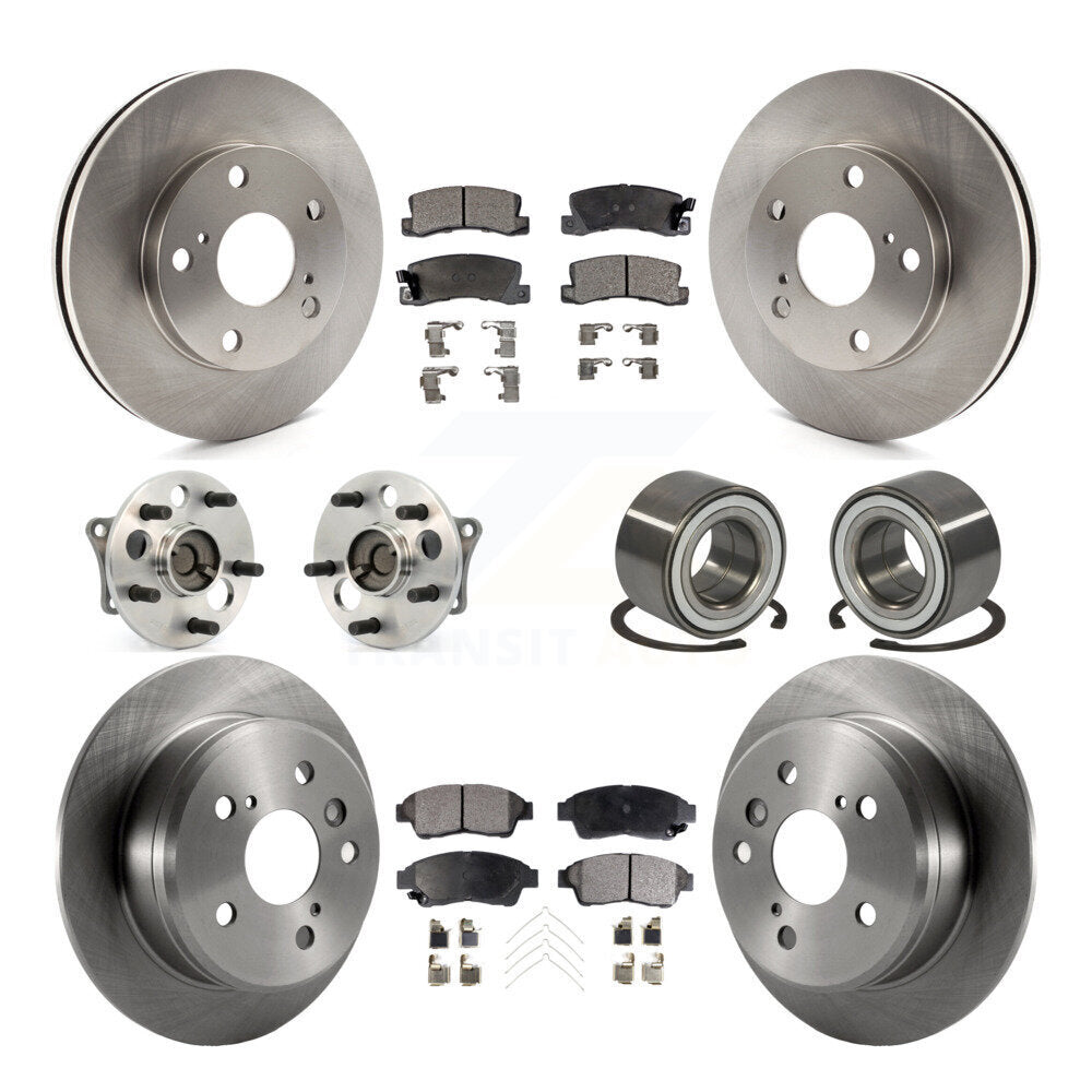 Kit de rotors et plaquettes de frein à disque, roulements de moyeu avant et arrière (10 pièces) pour Toyota Camry