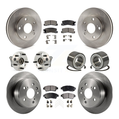 Kit de rotors et plaquettes de frein à disque, roulements de moyeu avant et arrière (10 pièces) pour Toyota Camry