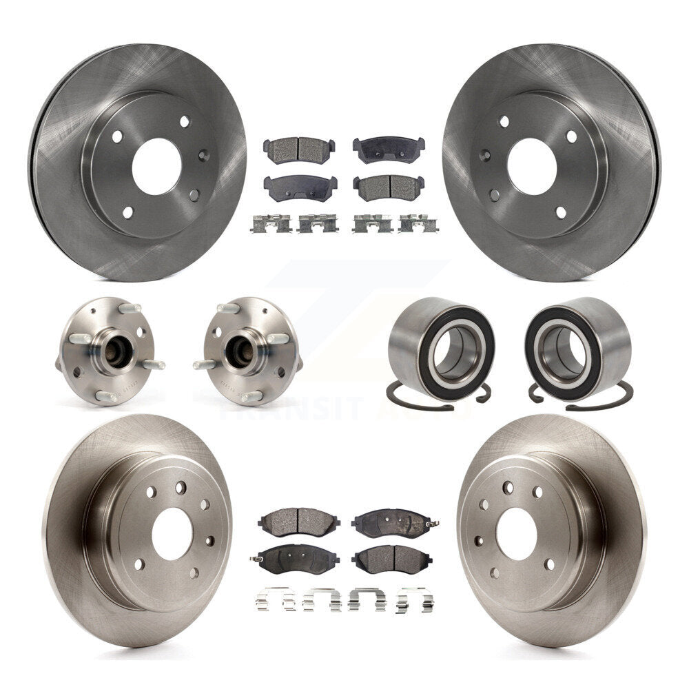 Kit de rotors et plaquettes de frein, roulement de moyeu avant et arrière (10 pièces) pour Chevrolet Optra non AB