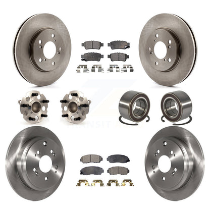Kit de rotors et plaquettes de frein avec roulement de moyeu avant et arrière (10 pièces) pour Honda Odysse 2005-2010