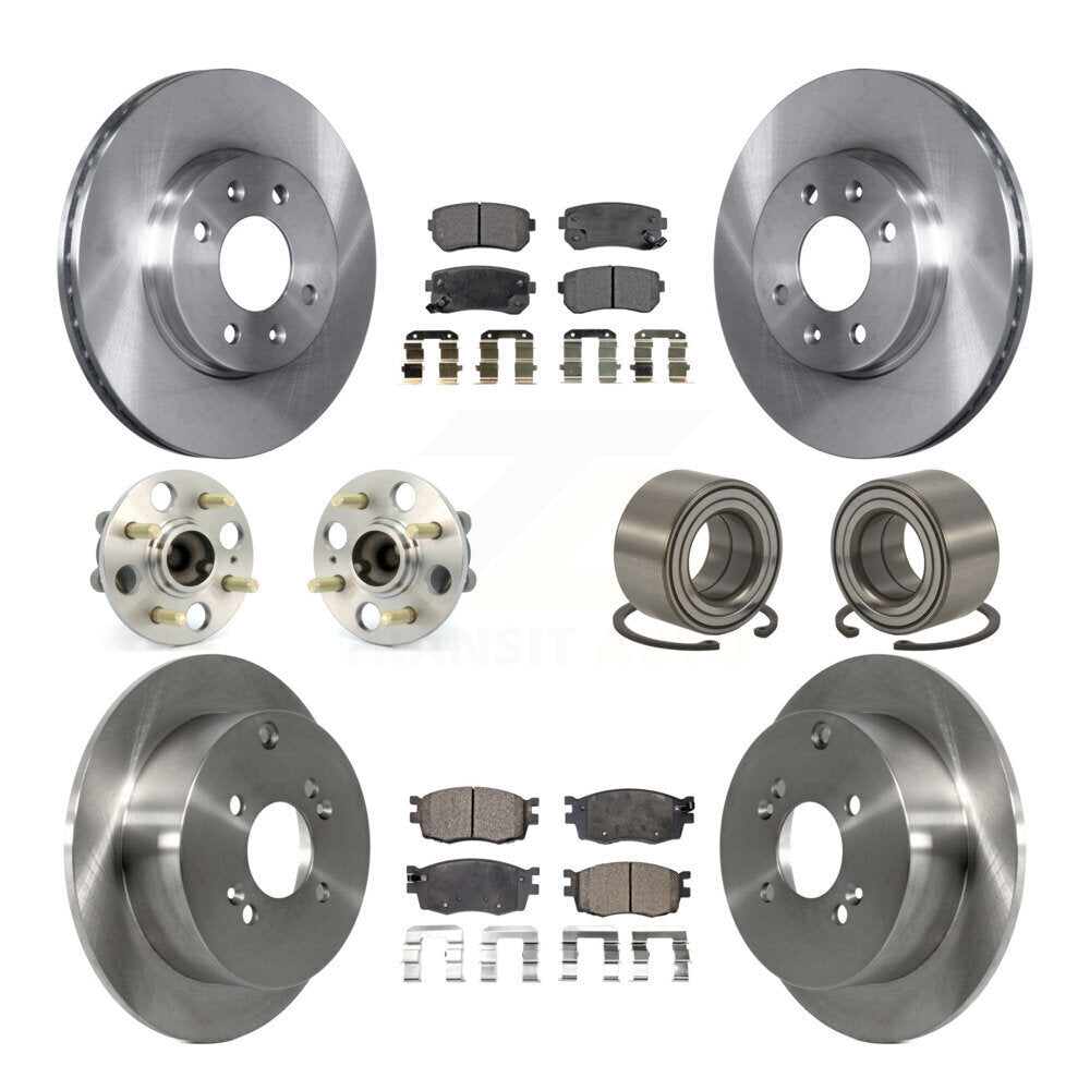 Kit de rotors et plaquettes de frein, roulement de moyeu avant et arrière (10 pièces), pour Hyundai Accent Kia Rio