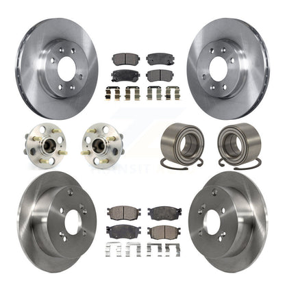 Kit de rotors et plaquettes de frein, roulement de moyeu avant et arrière (10 pièces), pour Hyundai Accent Kia Rio