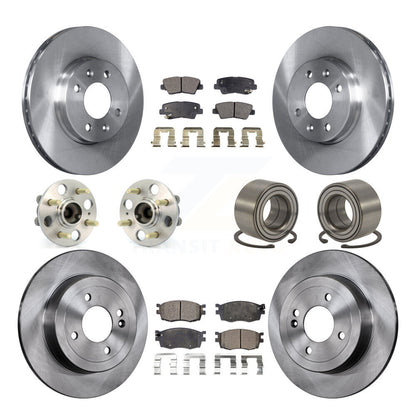 Kit de plaquettes de Rotor de frein, roulement de moyeu avant et arrière (10 pièces), pour Hyundai Accent 4 roues AB