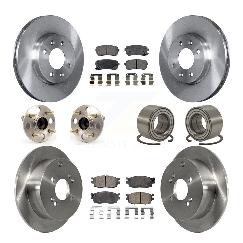 Kit de Rotor et de plaquettes de frein, roulement de moyeu avant et arrière (10 pièces) pour Hyundai Accent Kia Ri