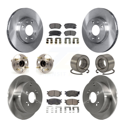 Kit de Rotor et de plaquettes de frein, roulement de moyeu avant et arrière (10 pièces) pour Hyundai Accent Kia Ri