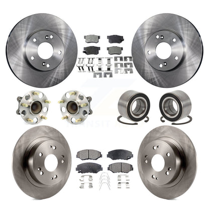 Kit de rotors et plaquettes de frein à disque, roulements de moyeu avant et arrière (10 pièces) pour Honda Accord