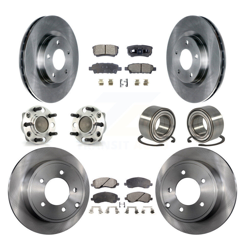 Kit de rotors et plaquettes de frein à disque, roulements de moyeu avant et arrière (10 pièces) pour Dodge Caliber